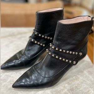 Miu Miu leather studded ankle boots